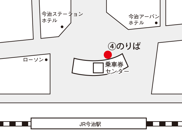 地図：今治駅前