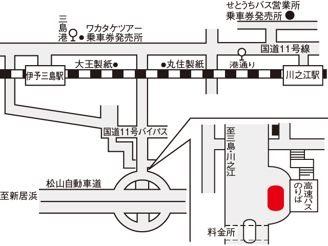 地図：三島川之江インター