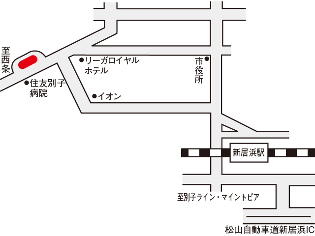 地図：新居浜西バスターミナル 