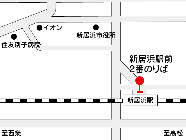 地図：新居浜駅前