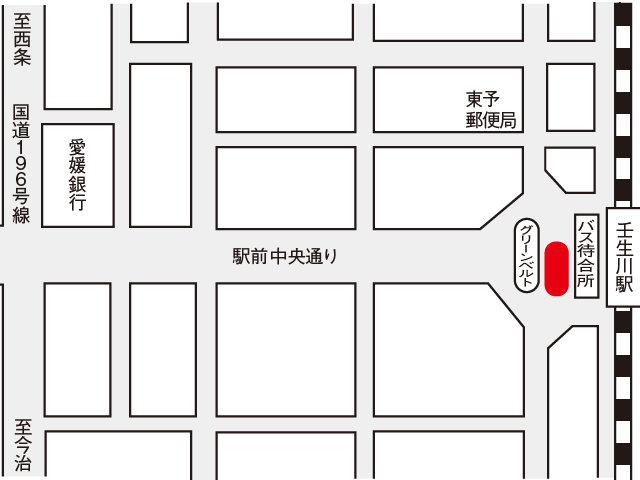 地図：壬生川駅前