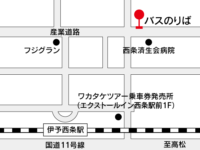 地図：西条済生会病院前