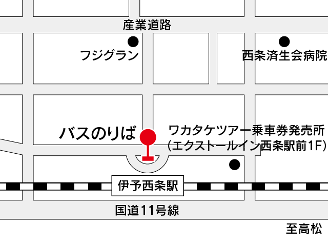 地図：伊予西条駅前